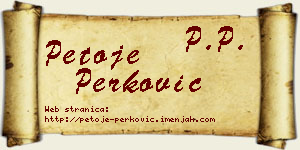 Petoje Perković vizit kartica